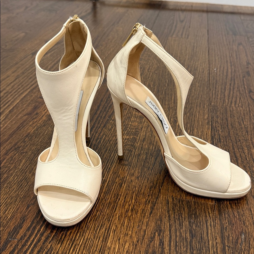 Cream High Heel Sandals